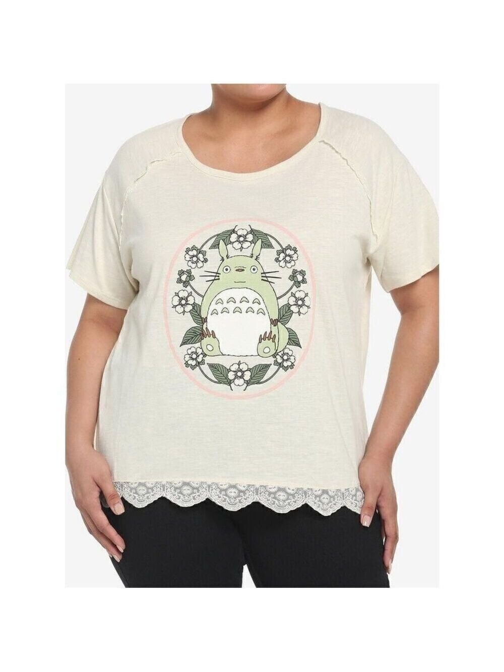 Studio Ghibli My Neighbor Totoro Pink Bow Girls T-Shirt Plus Size 1